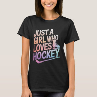 アイスホッケー ただアイスホッケーが好きな女の子 Tシャツ