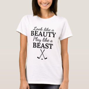 アイスホッケー:まるで獣の遊ような美しいのように見える。 Tシャツ