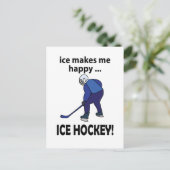 アイスホッケー アイスが私を幸せにする アイスホッケー ポストカード (スタンド正面)