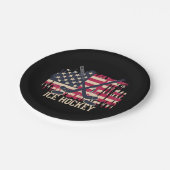 アイスホッケー – アメリカ国旗 ペーパープレート (アングル)