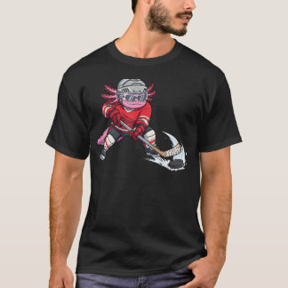 アイスホッケー ウーパールーパー かわいい スポーツ プレーヤー ファン Tシャツ