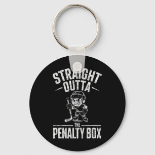 アイスホッケー ゴールキーパー プレーヤー少年 Straight Outta The Pe キーホルダー