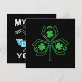 アイスホッケー シャムロック クローバー セントパトリックの日 プレーヤー 招待状 (正面/裏面)