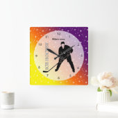 アイスホッケー スクエア壁時計 (ホーム)