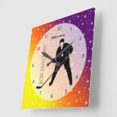 アイスホッケー スクエア壁時計 (傾斜)