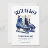 アイスホッケー スケートパーティー 誕生日招待状 招待状 (正面)