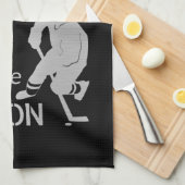 アイスホッケー·スケート·お気に入りのタオルのシーズン銀 キッチンタオル (四つ折り)