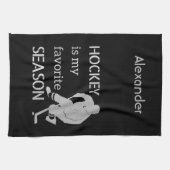 アイスホッケー·スケート·お気に入りのタオルのシーズン銀 キッチンタオル (横)