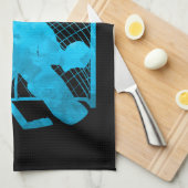 アイスホッケー·スケート·タオル·ゴーリー·ターコイズ キッチンタオル (四つ折り)