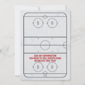 アイスホッケー スケート リンク 誕生日パーティー、どんな年齢でも 招待状 (裏面)