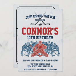 アイスホッケー スケート リンク 誕生日パーティー、どんな年齢でも 招待状