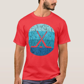 アイスホッケー スティック ホッケー スポーツ レトロ ヴィンテージ オーシャン Tシャツ
