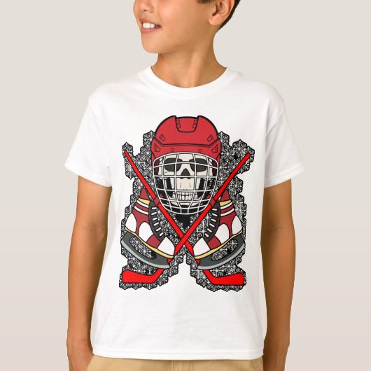 アイスホッケー ドクロ ジョリーロジャー 海賊旗 Tシャツ (正面)