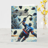 アイスホッケー ハットトリックな幸福! カード (黄色い花)