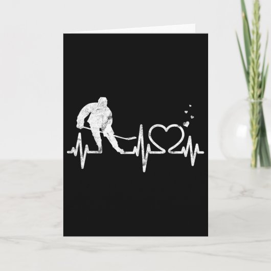 アイスホッケー ハート バレンタイン ハートビート ボーイズ ガール ゴ カード (正面)