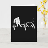 アイスホッケー ハート バレンタイン ハートビート ボーイズ ガール ゴ カード (黄色い花)