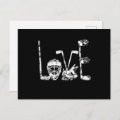 アイスホッケー バレンタインデー ラブ かわいいギフト 男の子 女の子 インビテーションポストカード (正面/裏面)