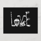 アイスホッケー バレンタインデー ラブ かわいいギフト 男の子 女の子 インビテーションポストカード (正面)