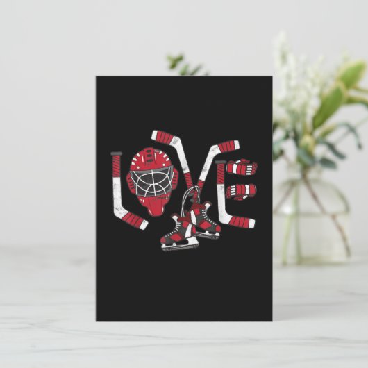 アイスホッケー バレンタインデー ラブ かわいいギフト 男の子 女の子 招待状 (スタンド正面)