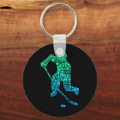 アイスホッケー プレーヤー ユース メンズ キッズ ボーイ キーホルダー (正面)