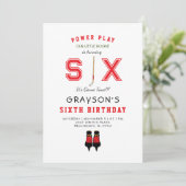 アイスホッケー 6歳の誕生日招待状 招待状 (スタンド正面)