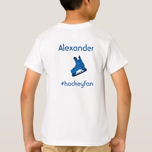 アイスホッケーTシャお気に入りのツファンブルー Tシャツ (裏面)