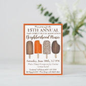 アイスポップのお誕生日会ピクニック アイスソーシャル インビテーションポストカード (スタンド正面)