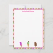 アイスポップのデザインがかわいいオリジナルカード ノートカード (正面)