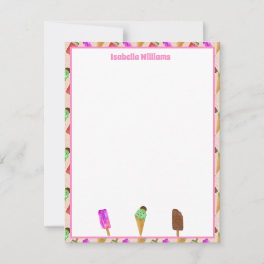 アイスポップの柄がかわいいオリジナルカード  ノートカード (正面)