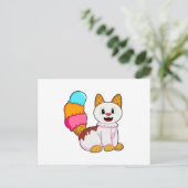 アイスポップを持つ猫 ポストカード (スタンド正面)