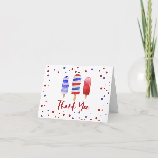 アイスポップワン赤白青ありがとう サンキューカード (正面)