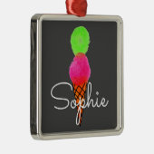 アイスポップ・アートのクリームアート個人名ギフト メタルオーナメント (右)