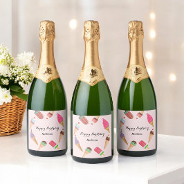 アイスポップ サマー ピンクパーティー スパークリングワインラベル