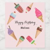 アイスポップ サマー ピンクパーティー ワインラベル (シングルラベル)