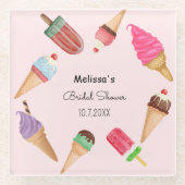 アイスポップ 結婚前お披露目パーティー 誕生日 ガラスコースター (正面)