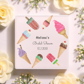 アイスポップ 結婚前お披露目パーティー 誕生日 ガラスコースター