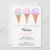 アイスモダンクリームはこちらスクープ誕生日 招待状 (正面)