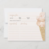 アイスモダンクリームサマーブライダルシャワーレシピカード ノートカード (正面)