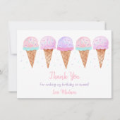 アイスモダンクリームスプリンクル誕生日 サンキューカード (正面)