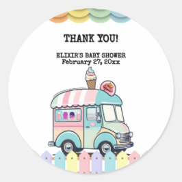 アイスモダンクリームトラックが赤ちゃんシャワーを振りかける ラウンドシール