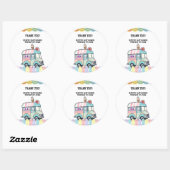 アイスモダンクリームトラックが赤ちゃんシャワーを振りかける ラウンドシール (シート)