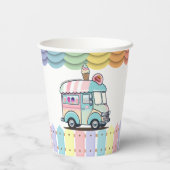 アイスモダンクリームトラックが赤ちゃんシャワーを振りかける 紙コップ (裏面)