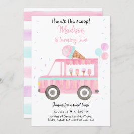 アイスモダンクリームトラックスクープ誕生日 招待状