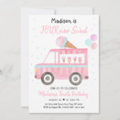 アイスモダンクリームトラックフォーエバースウィート誕生日 招待状 (正面)