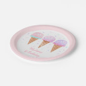 アイスモダンクリームトラック誕生日 ペーパープレート (アングル)