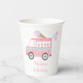 アイスモダンクリームトラック誕生日 紙コップ (正面)