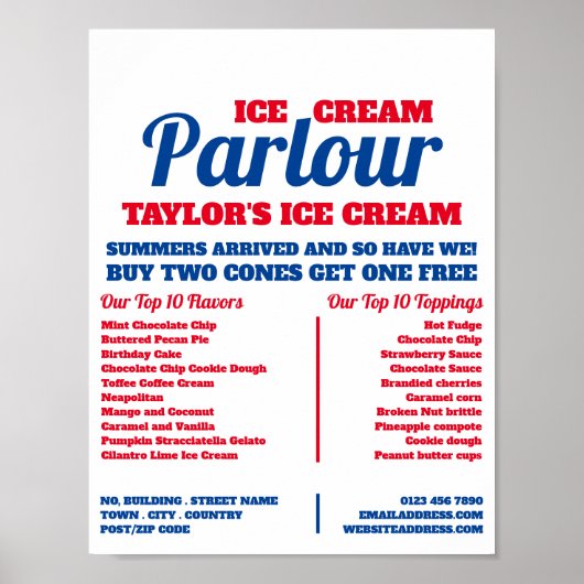 アイスモダンクリームパーラ広告ーズ ポスター (正面)