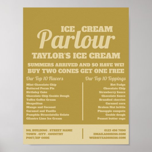 アイスモダンクリームパーラ広告ーズ ポスター (正面)