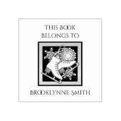 アイスモダンスケートで滑るこの本は蔵書票のものだ ラバースタンプ (インプリント)