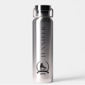 アイスモダンスタイリッシュスケーター女子パーソナライズされた ウォーターボトル (背面)